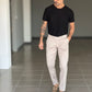 BLACK CHAIN ​​VISCOSE TROUSERS