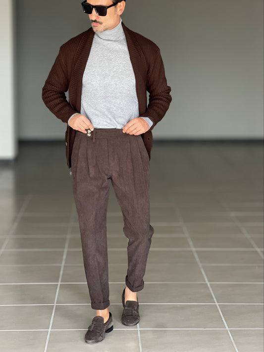 BLACK CHAIN ​​VISCOSE TROUSERS