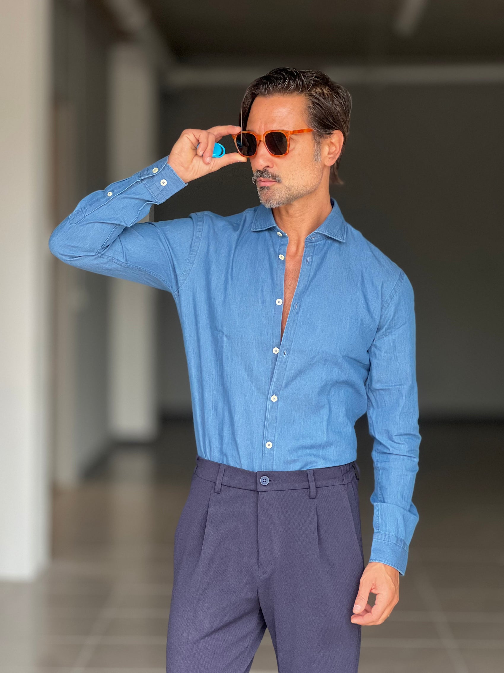 CAMICIA  DENIM LAVAGGIO MEDIO 00200