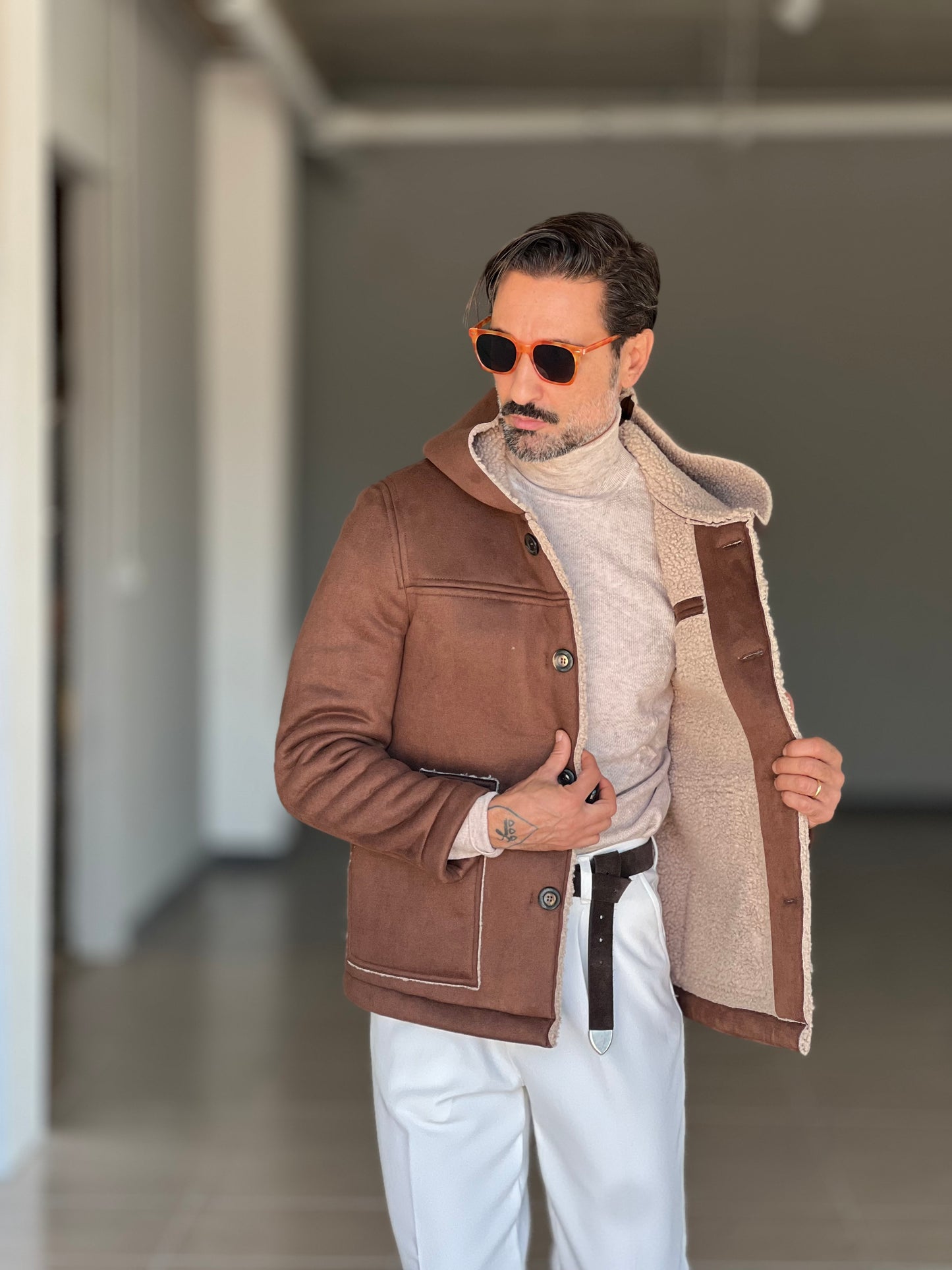 ECOMONTONE  MORO  CAPPUCCIO CONTRASTO BEIGE  ALTATENSIONE