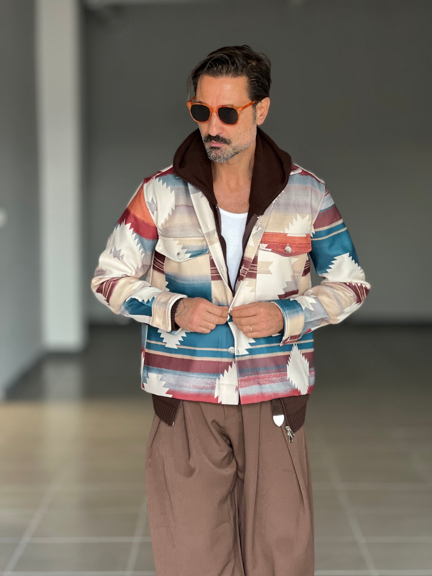 ECO-LEATHER BIKER WITH BLACK ON BLACK STUD