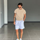 MAGLIA FELPA BEIGE  MEZZA MANICA