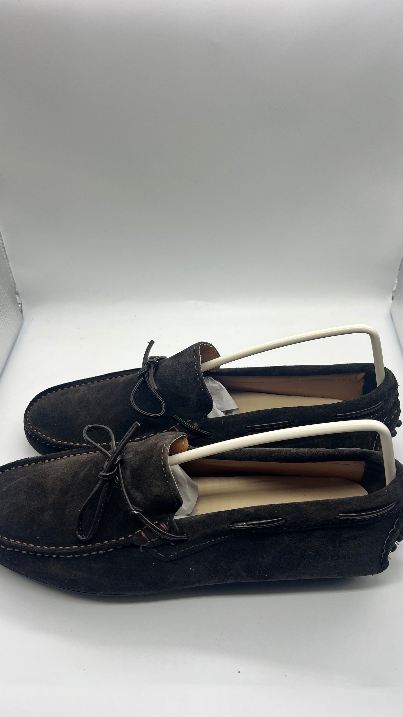 DOUBLE BUCKLE BLACK SUEDE LOAFERS