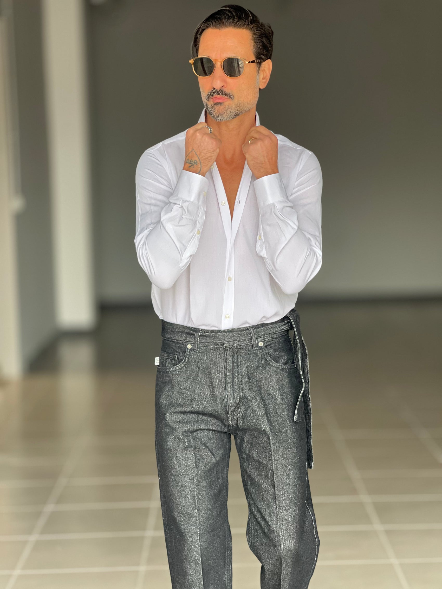 CAMICIA DEPOT BIANCA COLLO PICCOLO POPELINE  DI COTONE DOPPIORITORTO