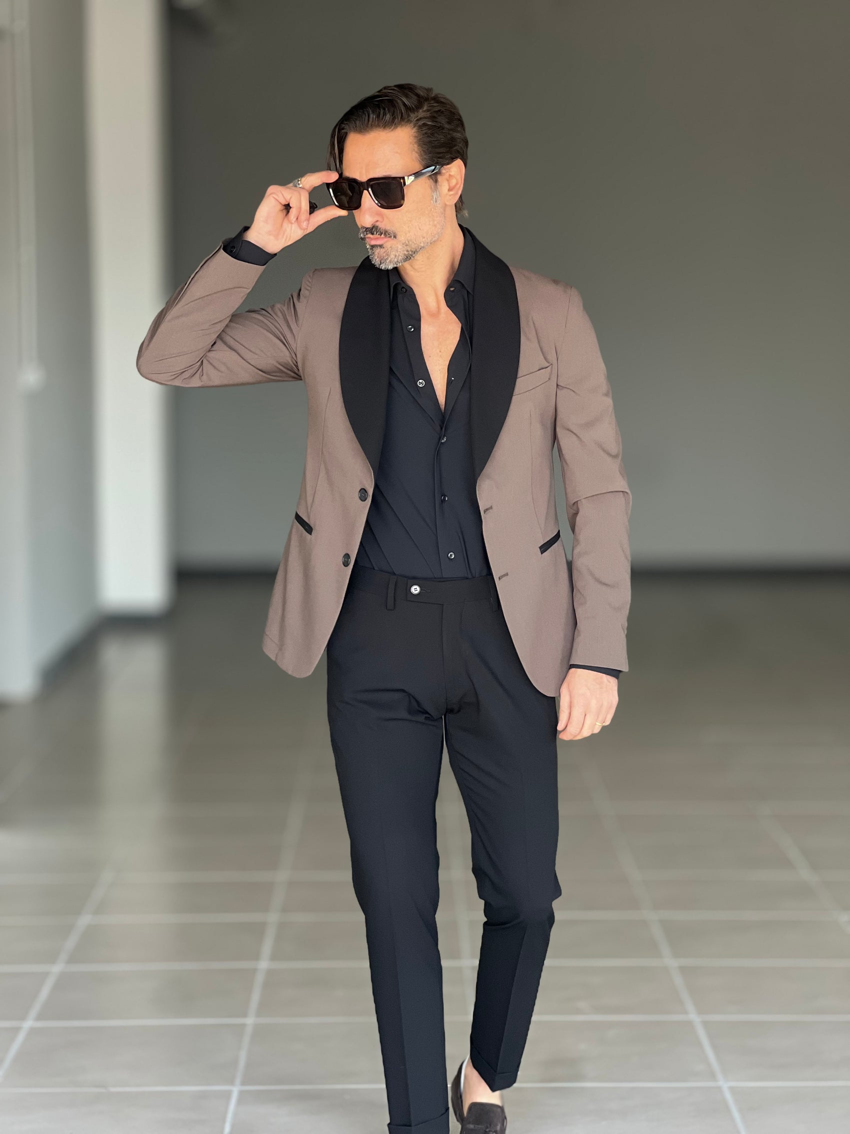 ABITO  SMOKING MORO REVER NERO PANTALONE NERO