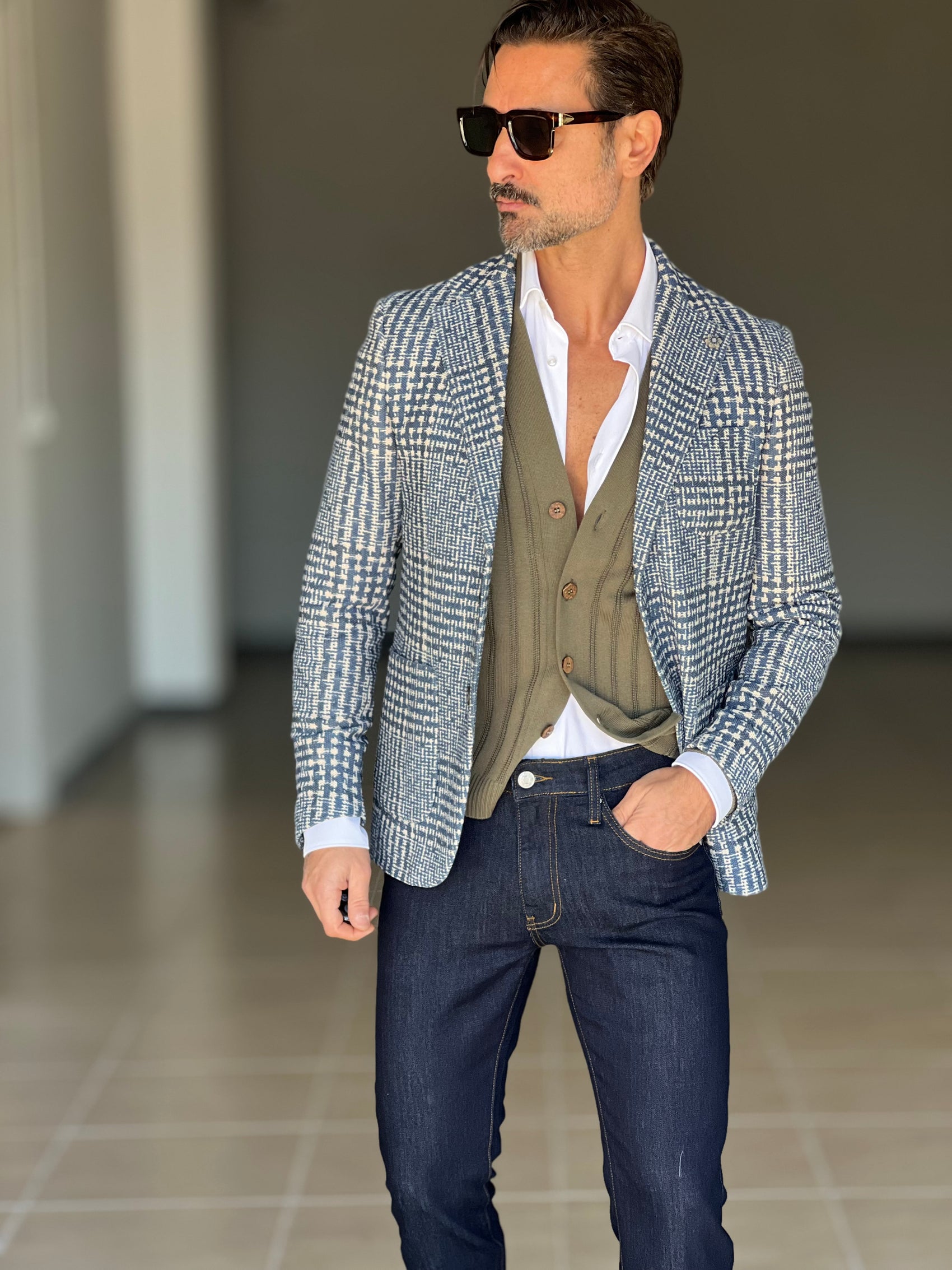 CARDIGAN VERDE TESSUTO OPERATO