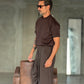WHITE VISCOSE TROUSERS WITH REGULAR BOTTOM