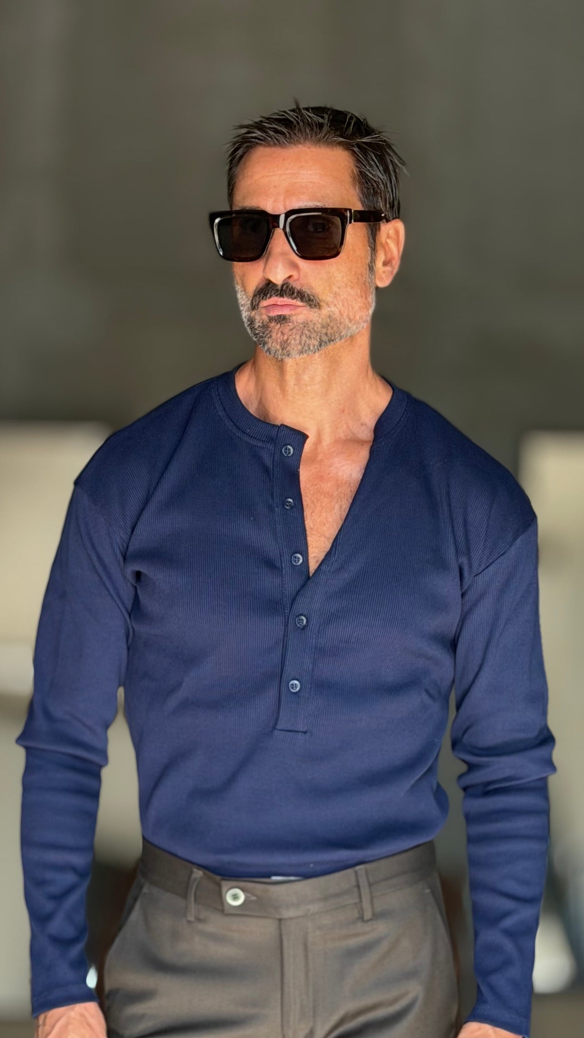 MAGLIA SERAFINO  BLU  DERBY COSTINA