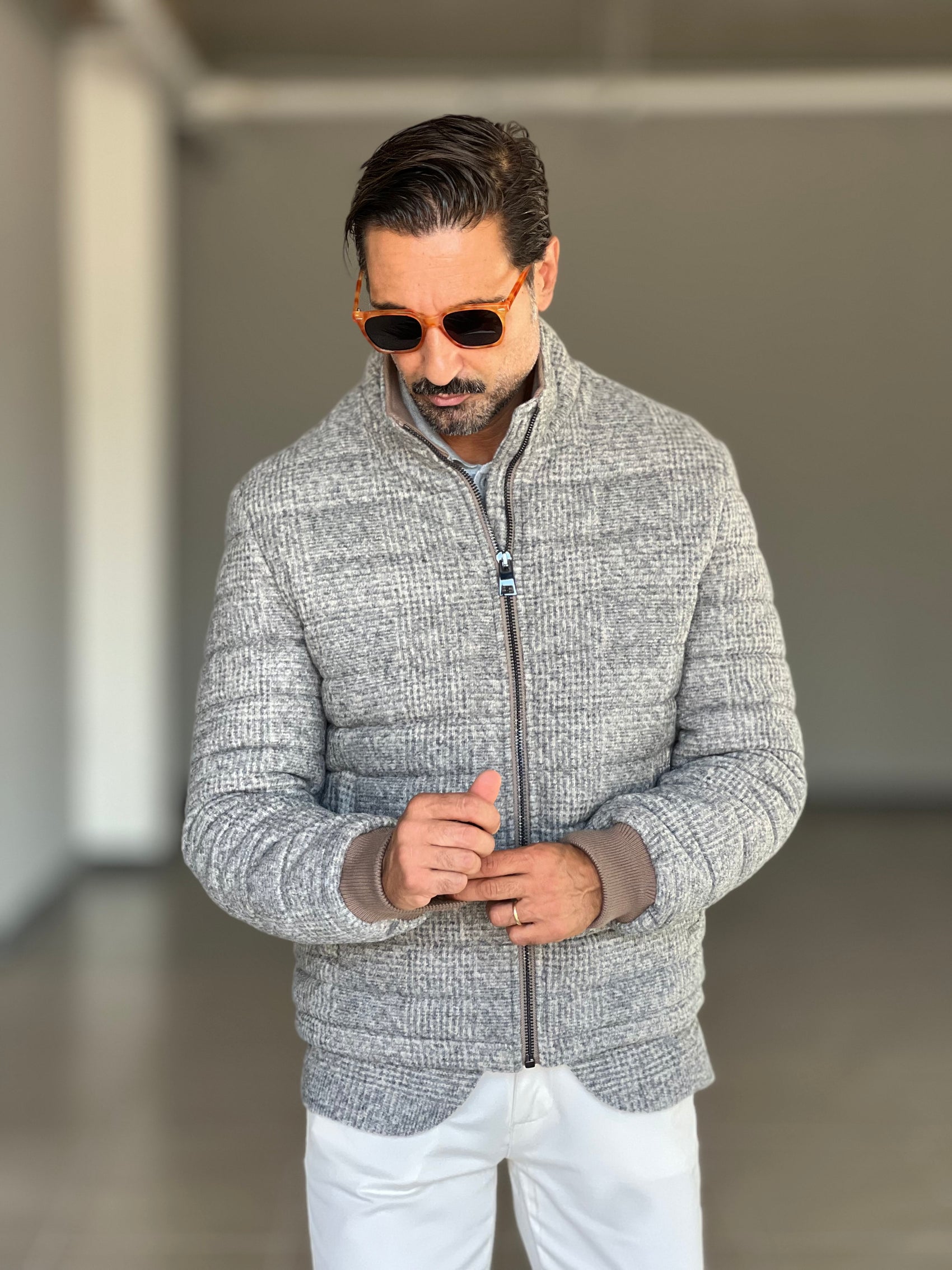 PIUMINO TARTAN GRIGIO LANA E MISTI PANNO XAGON