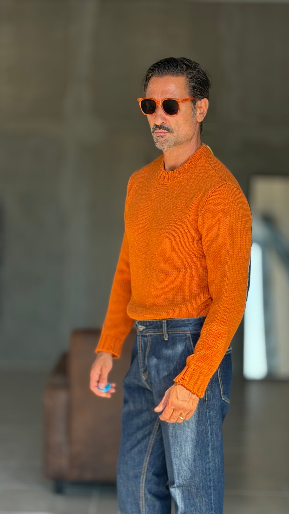 PULLOVER ARANCIO   MAGLIA INGLESE ROTTURE