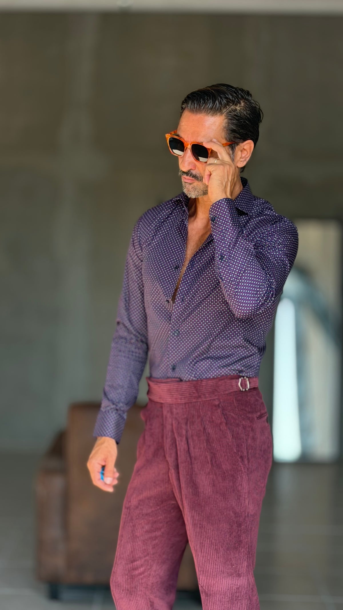 CAMICIA  DEPOT PRUGNA MICROFANTASIA DOPPIORITORTO