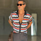 POLO CARDIGAN  RIGA NERA  MULTIRIGA ORIZZONTALE