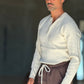 WHITE VISCOSE TROUSERS WITH REGULAR BOTTOM