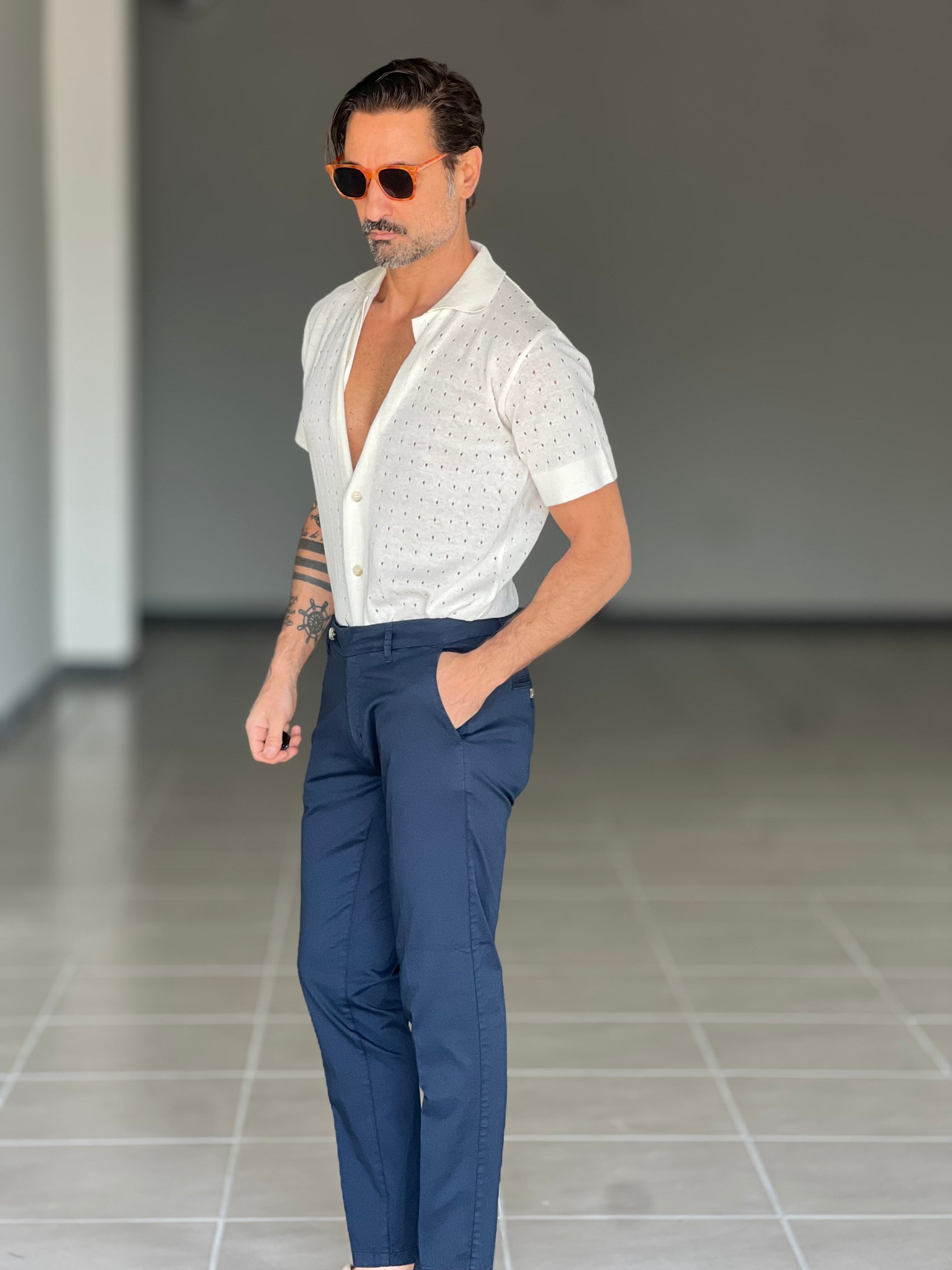 BLACK CHAIN ​​VISCOSE TROUSERS