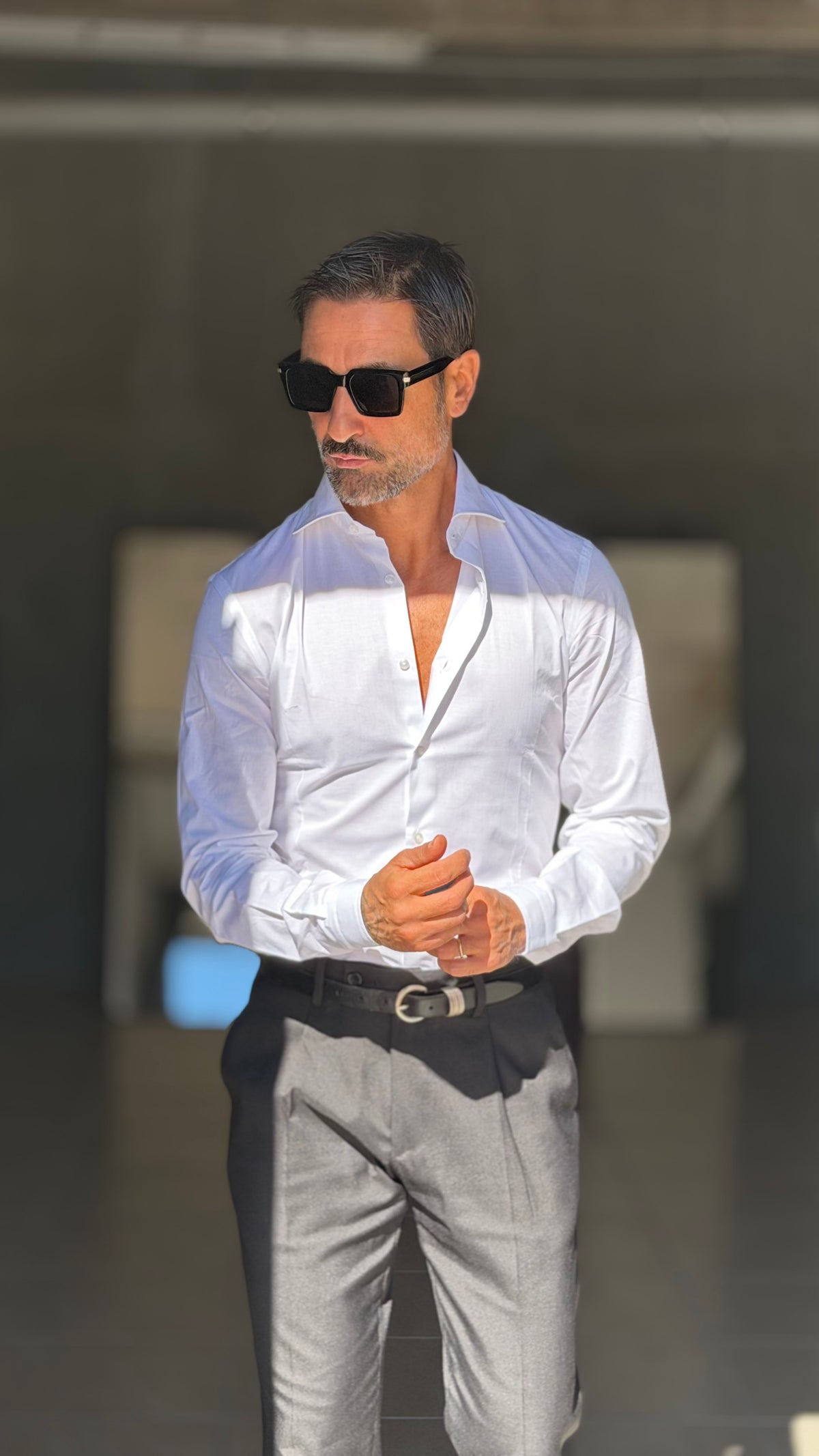 CAMICIA BIANCA  STRETCH POPELINE DI COTONE SLIMFIT