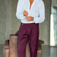 WHITE VISCOSE TROUSERS WITH REGULAR BOTTOM