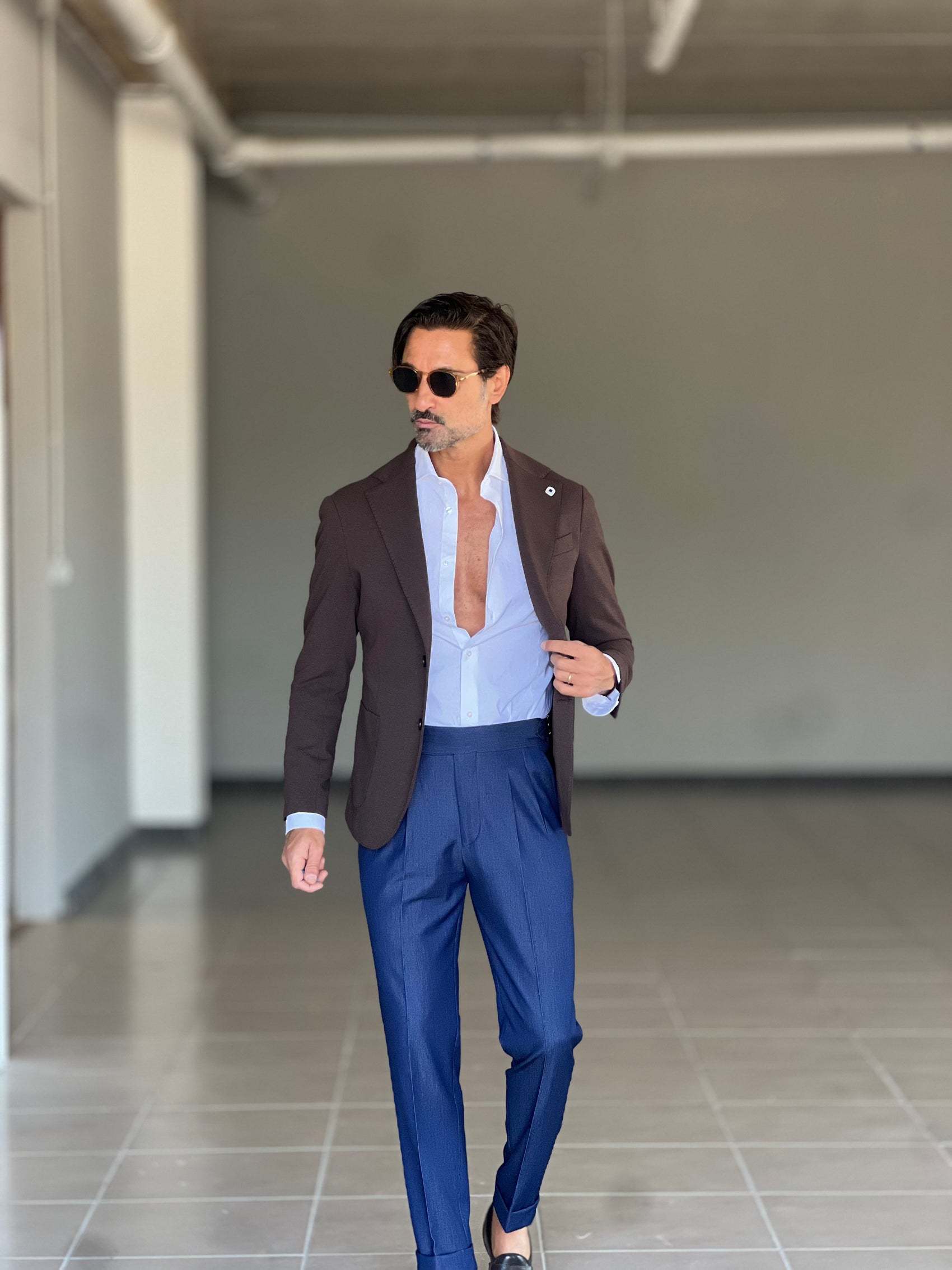 WHITE VISCOSE TROUSERS WITH REGULAR BOTTOM