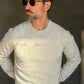 PULLOVER GRIGIO CHIARO LANA CASHMERE 3% E MISTI