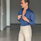 CAMICIA BLU  EFFETTO MAGLINA TELAMIRA
