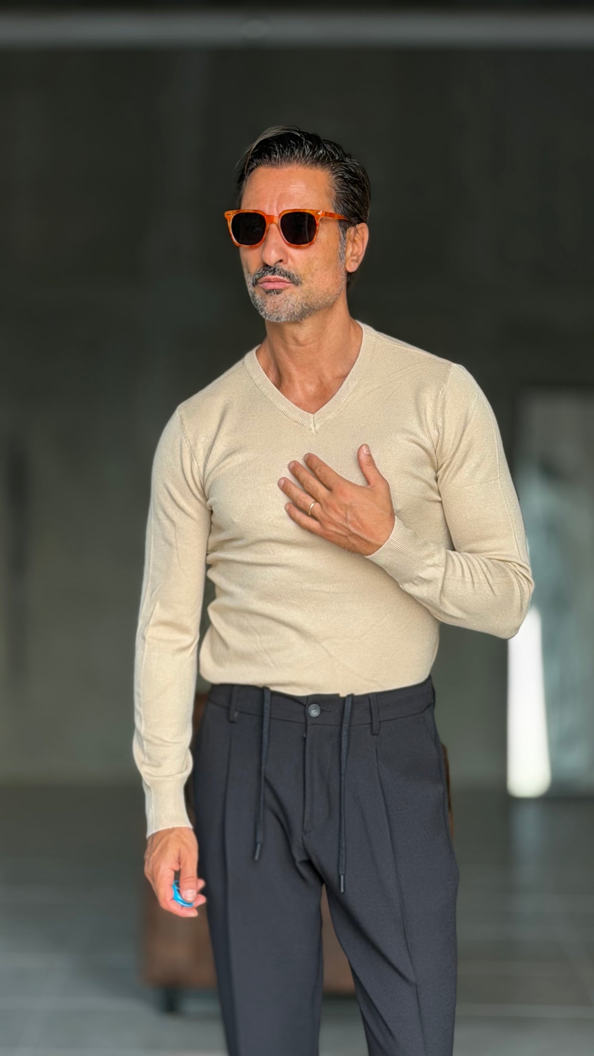 PULLOVER  SABBIA SCOLLO V VISCOSA E MISTI