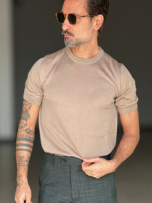 MAGLIA  GIRO SABBIA  FILO COTONE MISTO SETA