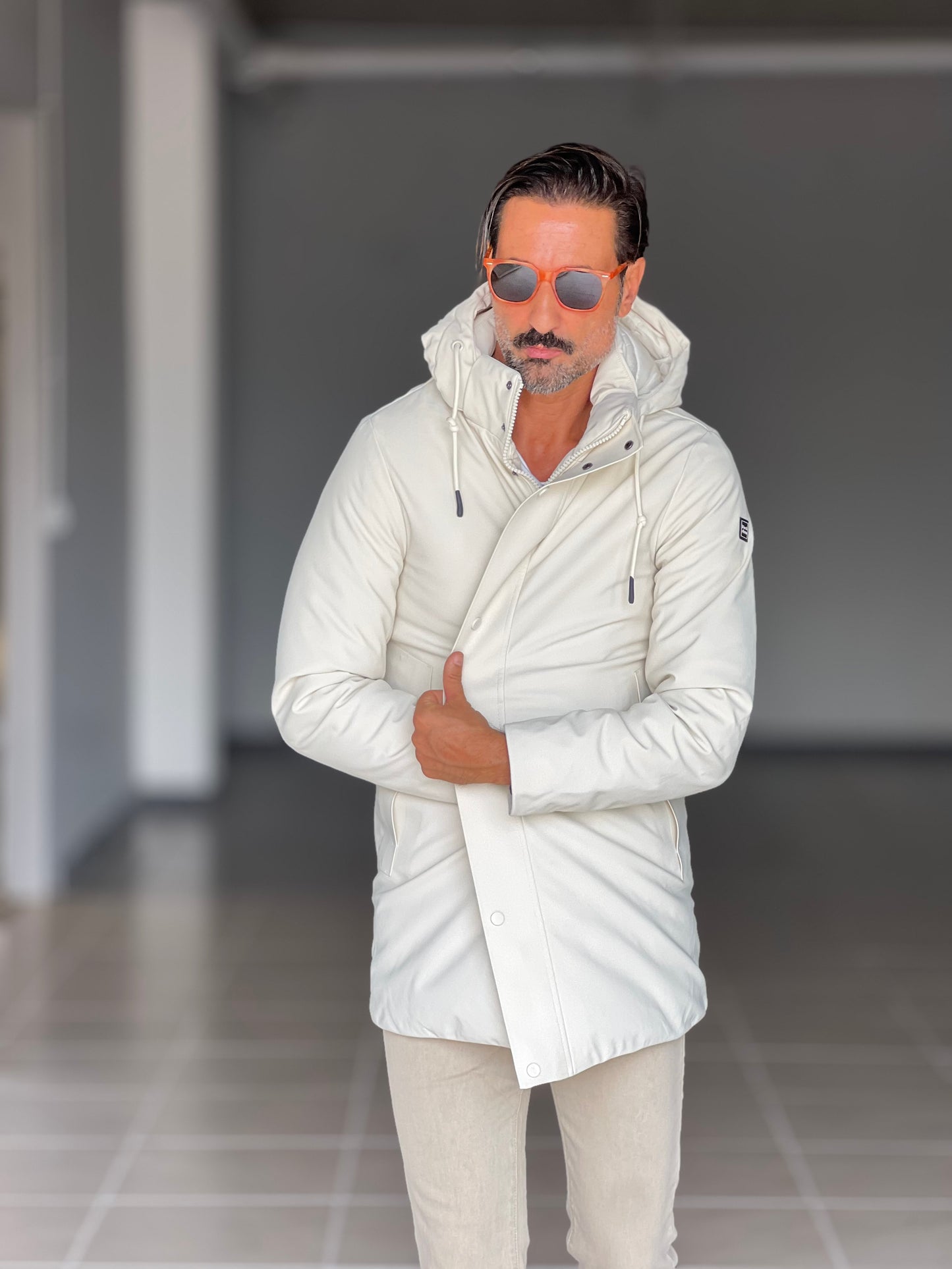 PARKA BL11 PANNA TESSUTO TECNICO