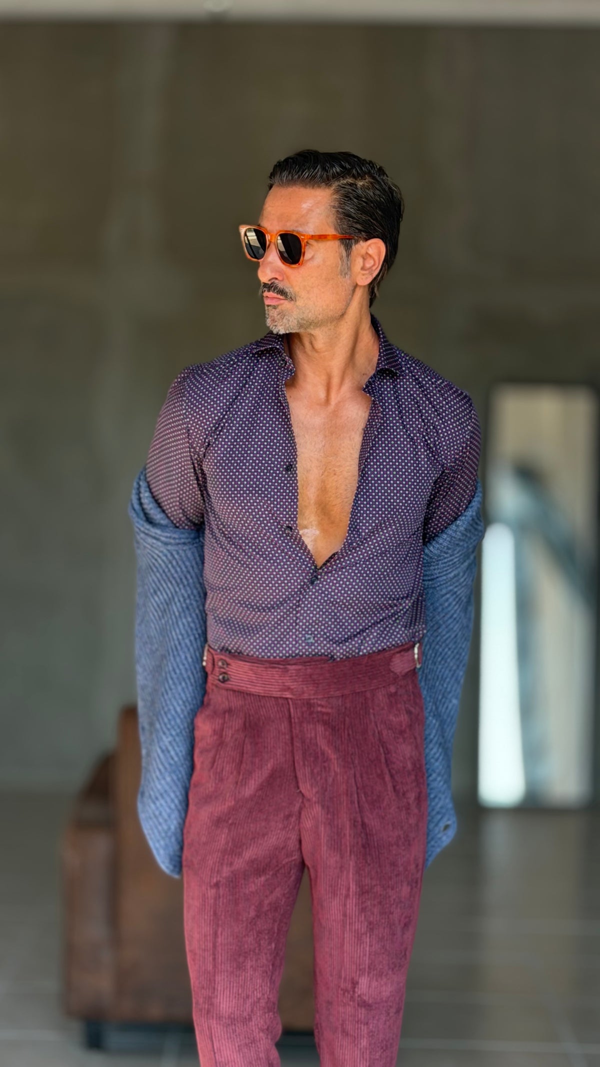 CAMICIA  DEPOT PRUGNA MICROFANTASIA DOPPIORITORTO