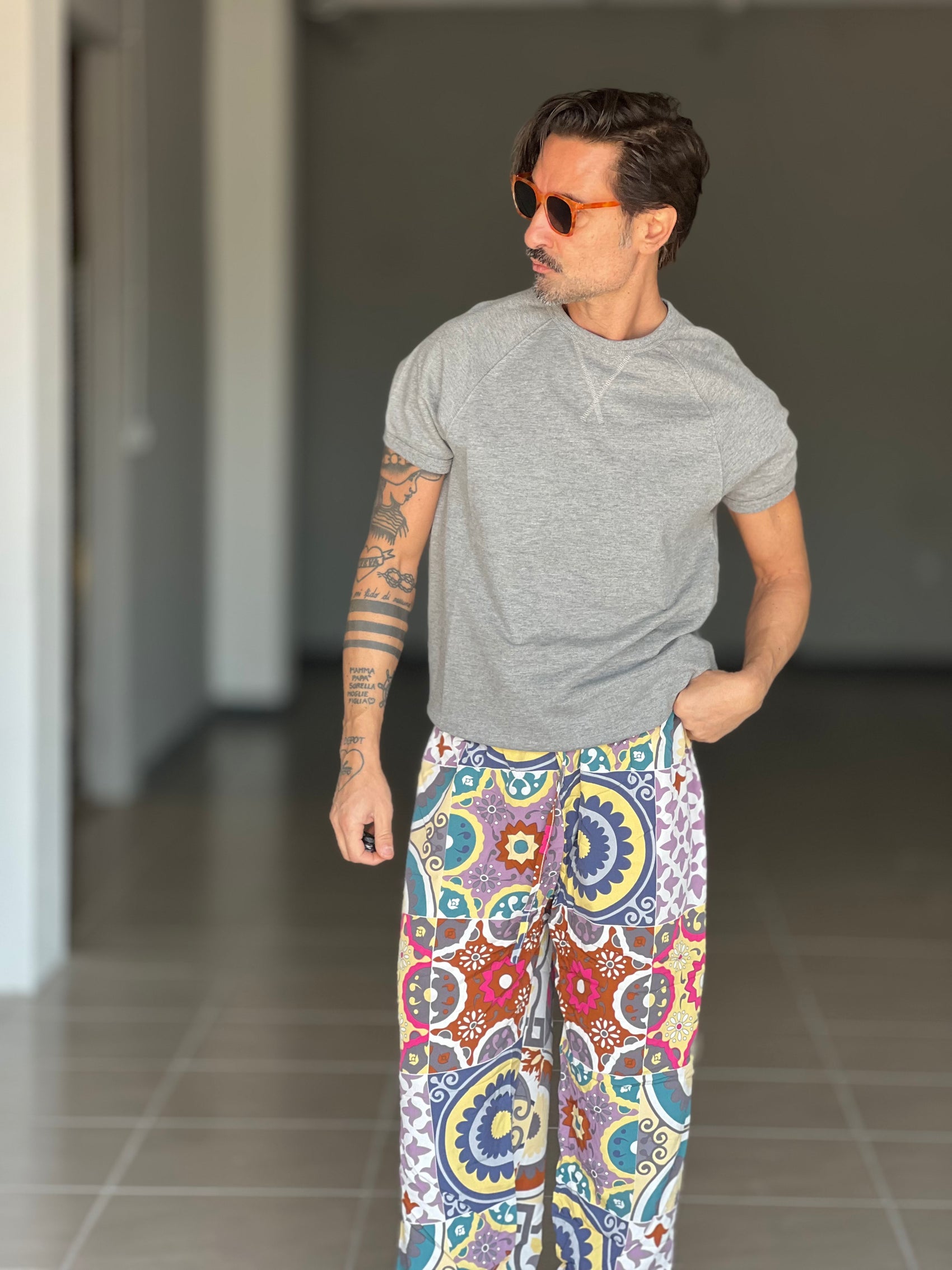 BLACK CHAIN ​​VISCOSE TROUSERS
