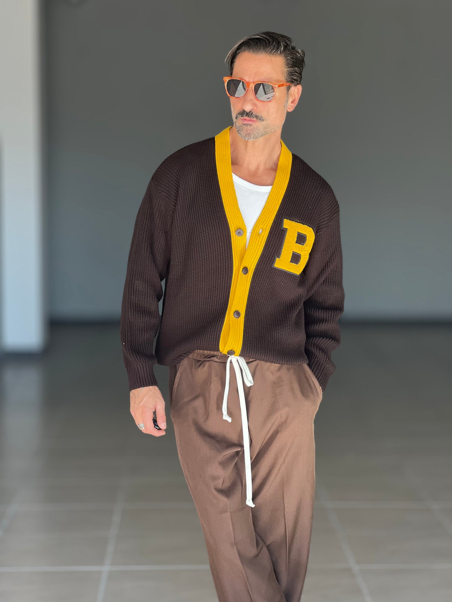 BLUE THREAD COTTON CREW NECK SWEATER