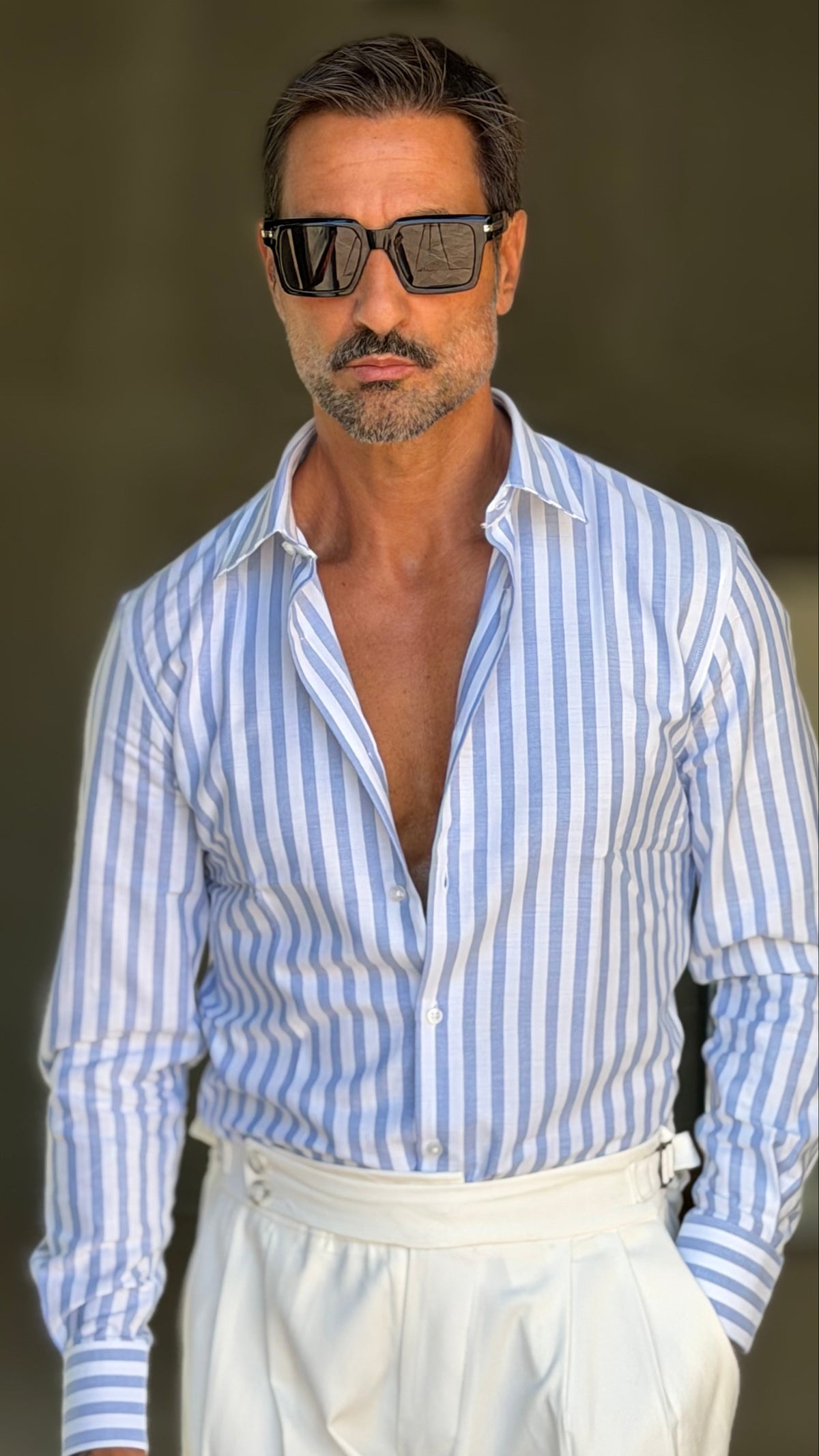 CAMICIA  BACCHETTA CELESTE  GRANDE OXFORD