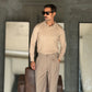 WHITE VISCOSE TROUSERS WITH REGULAR BOTTOM