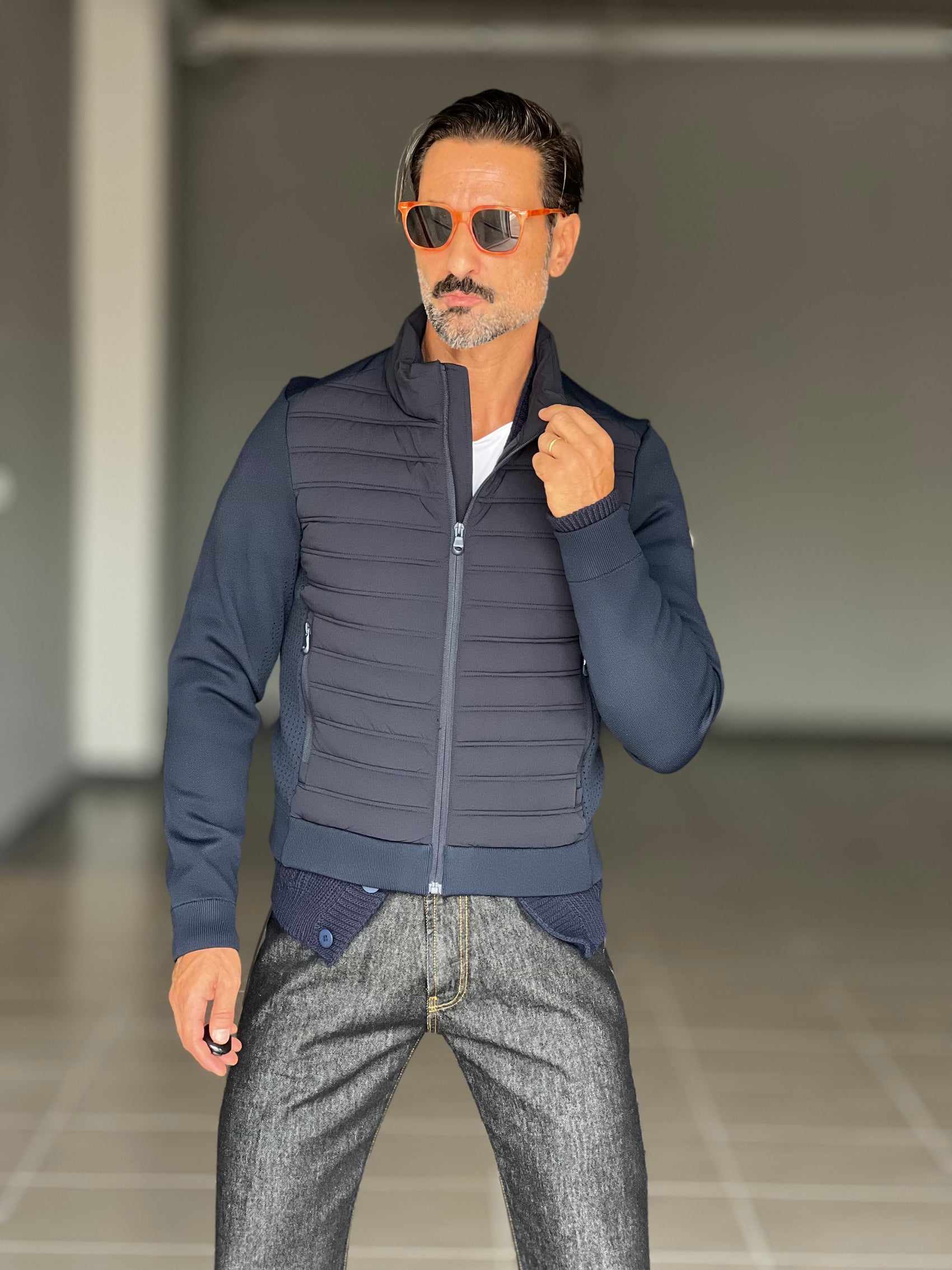 *PIUMINO BLU MANICA IN MAGLIA BL11