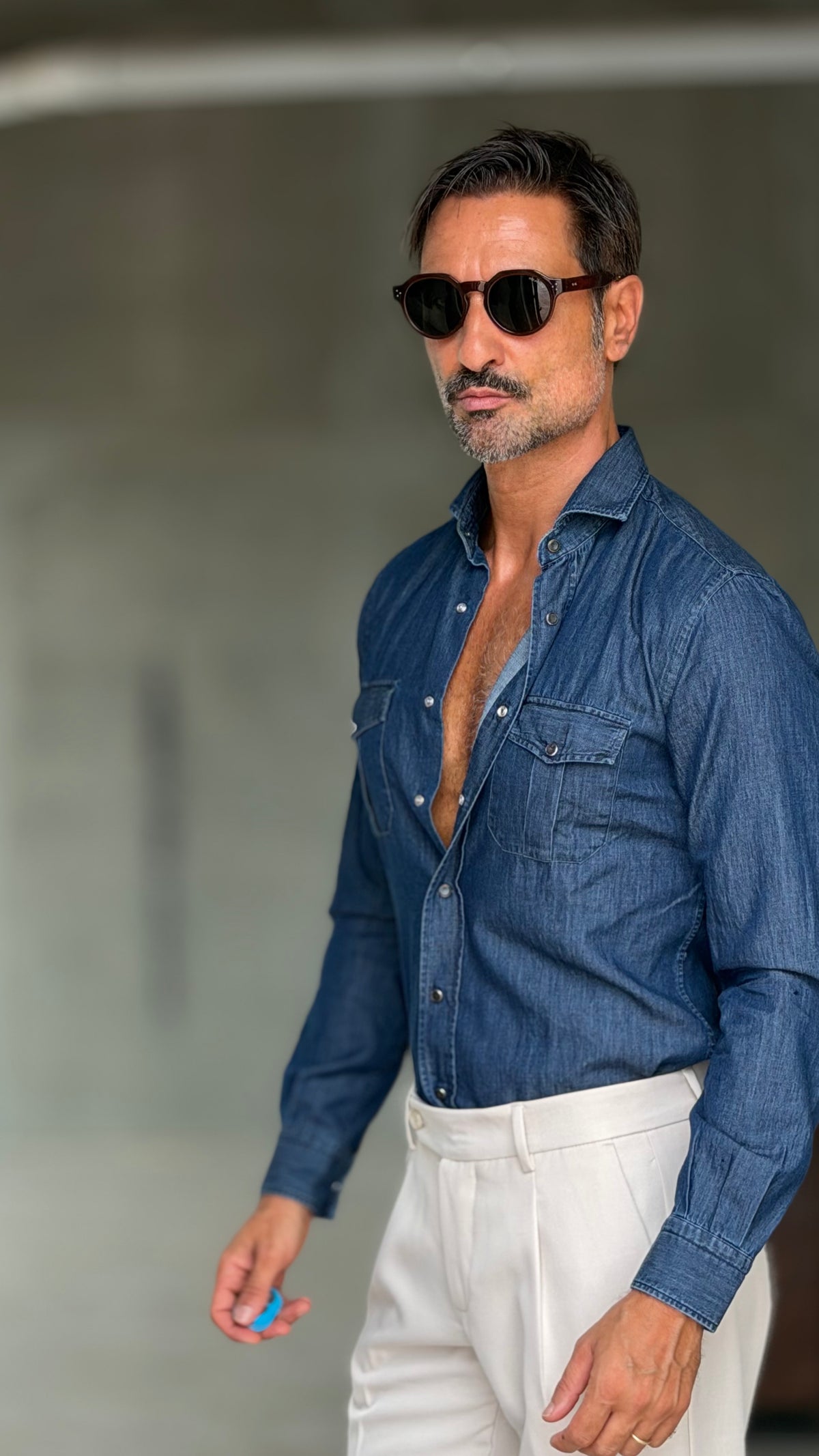 CAMICIA DEPOT  DENIM LAVAGGIO MEDIO  TEXANA