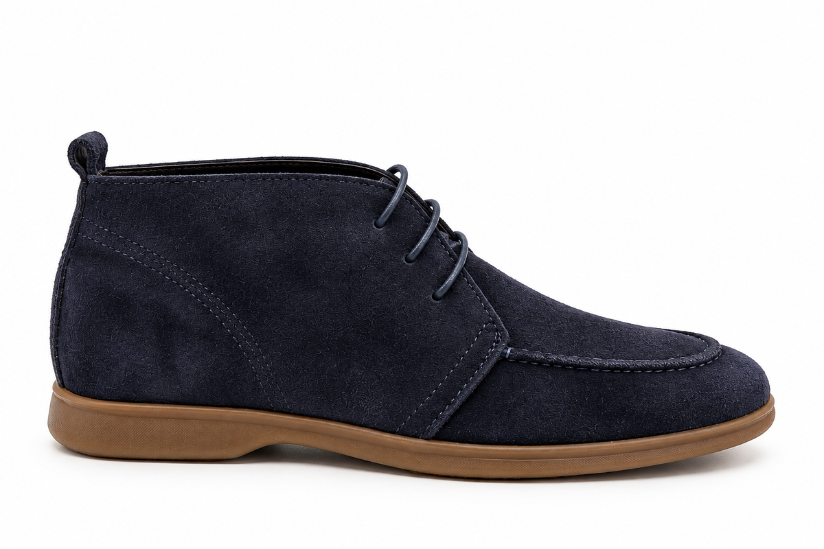 POLACCHINA STRINGATA BLU  CAMOSCIO  PELLE LAVORATA