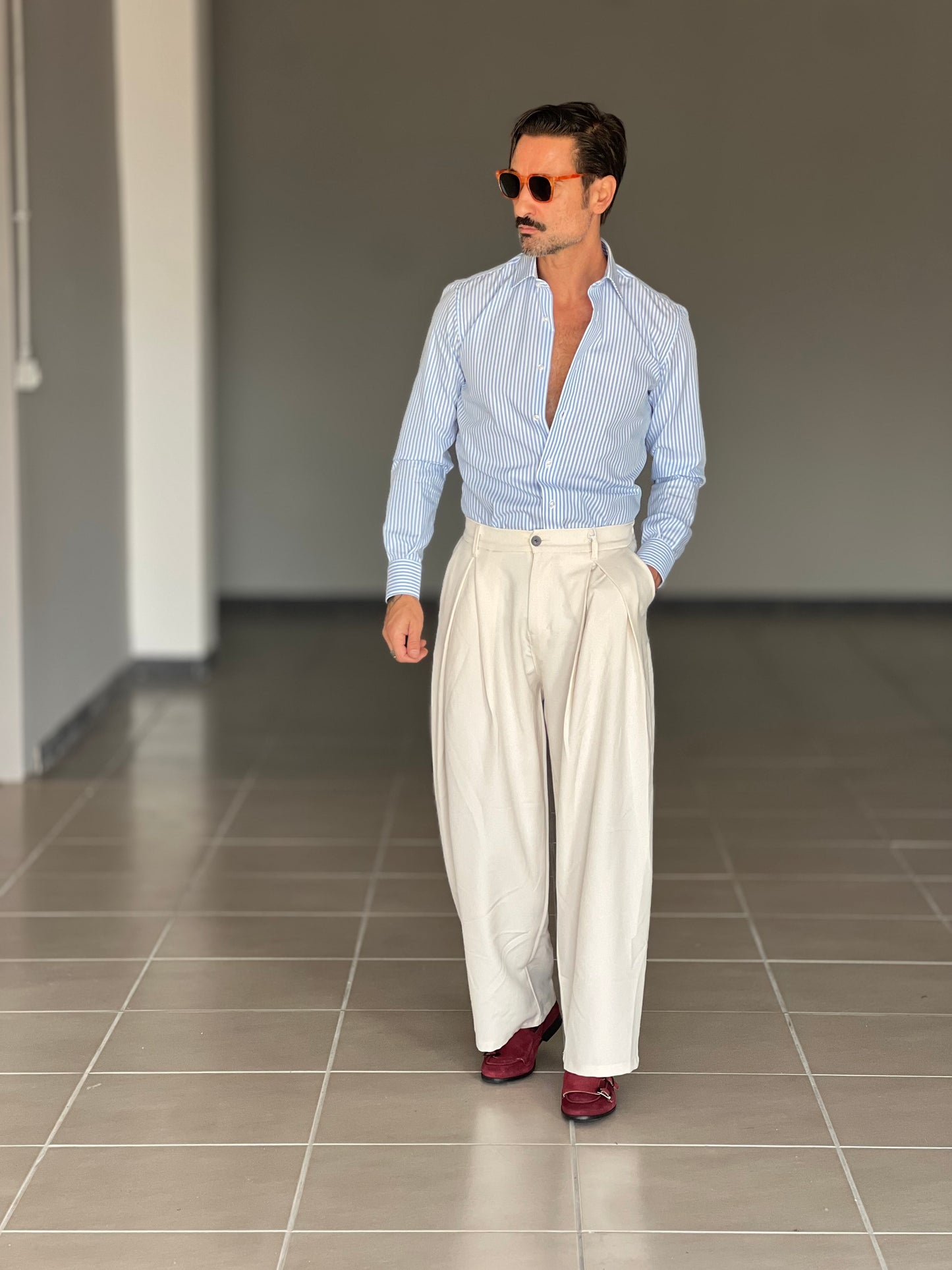 BLACK CHAIN ​​VISCOSE TROUSERS