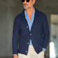 CARDIGAN  POLO BLU  LAVORAZIONE CESTINO