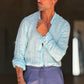 CAMICIA TURCHESE COREANA    LINO