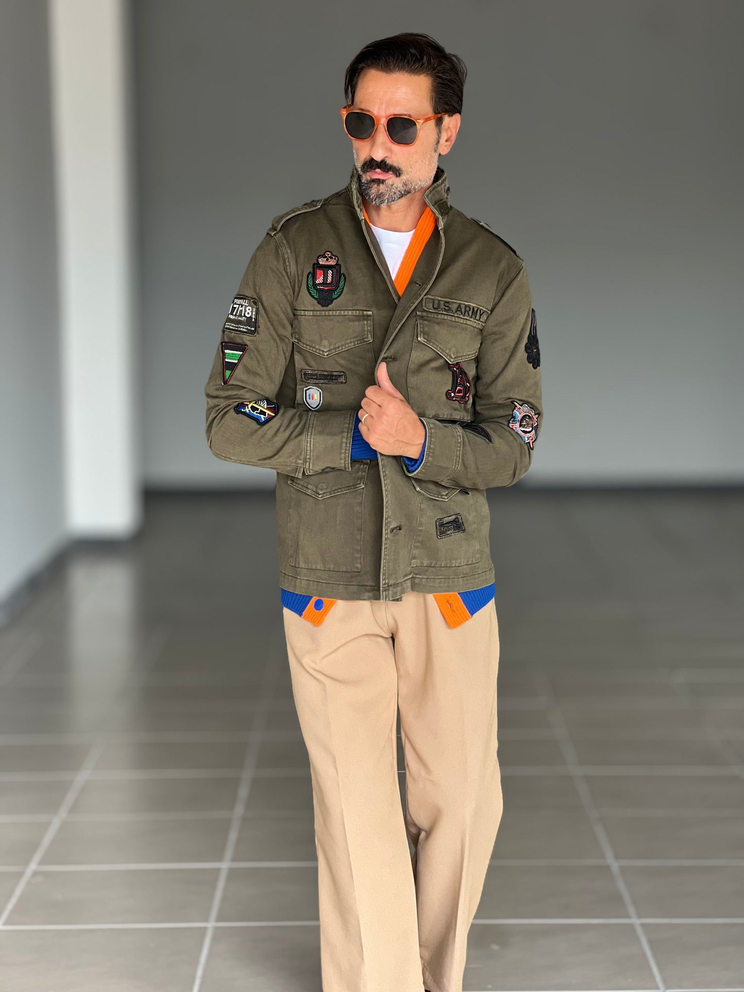 FILL JACKET VERDE PATCH IMBOTTITA  TASCHE