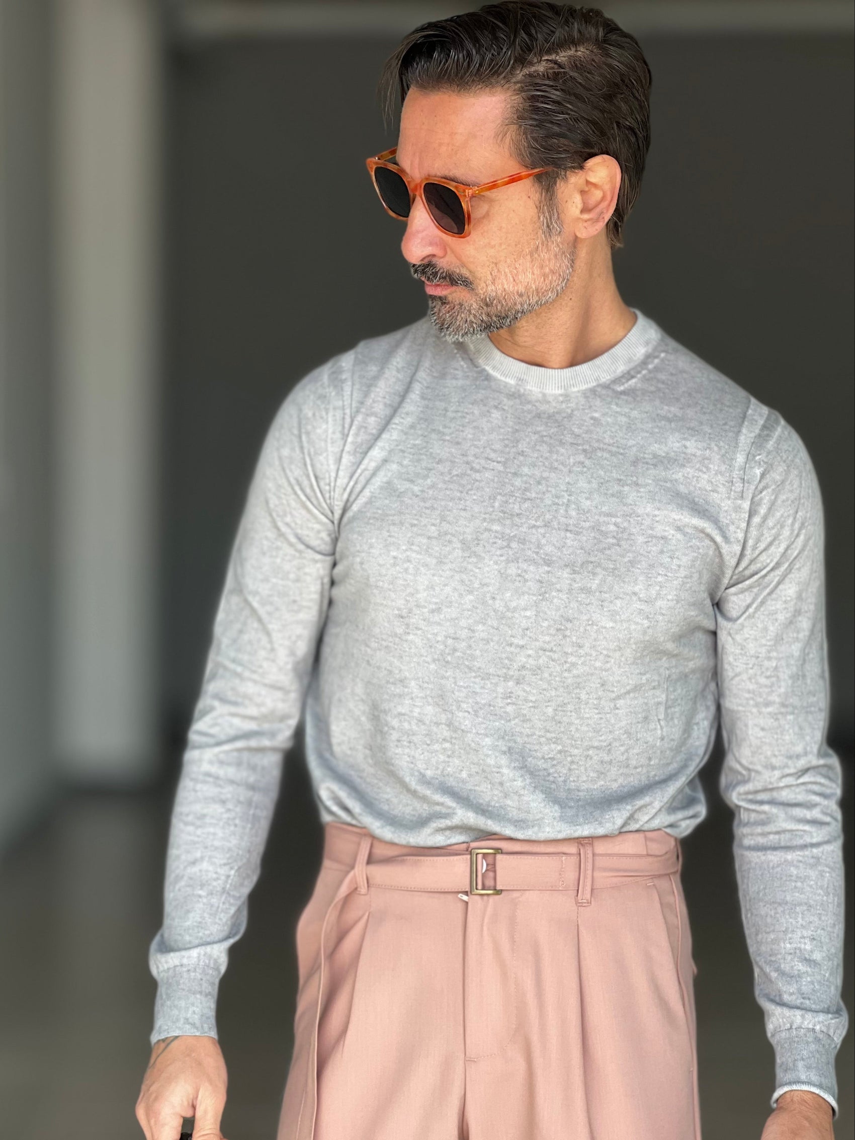 MAGLIA GRIGIA  COTONE TINTO NA FREDDO