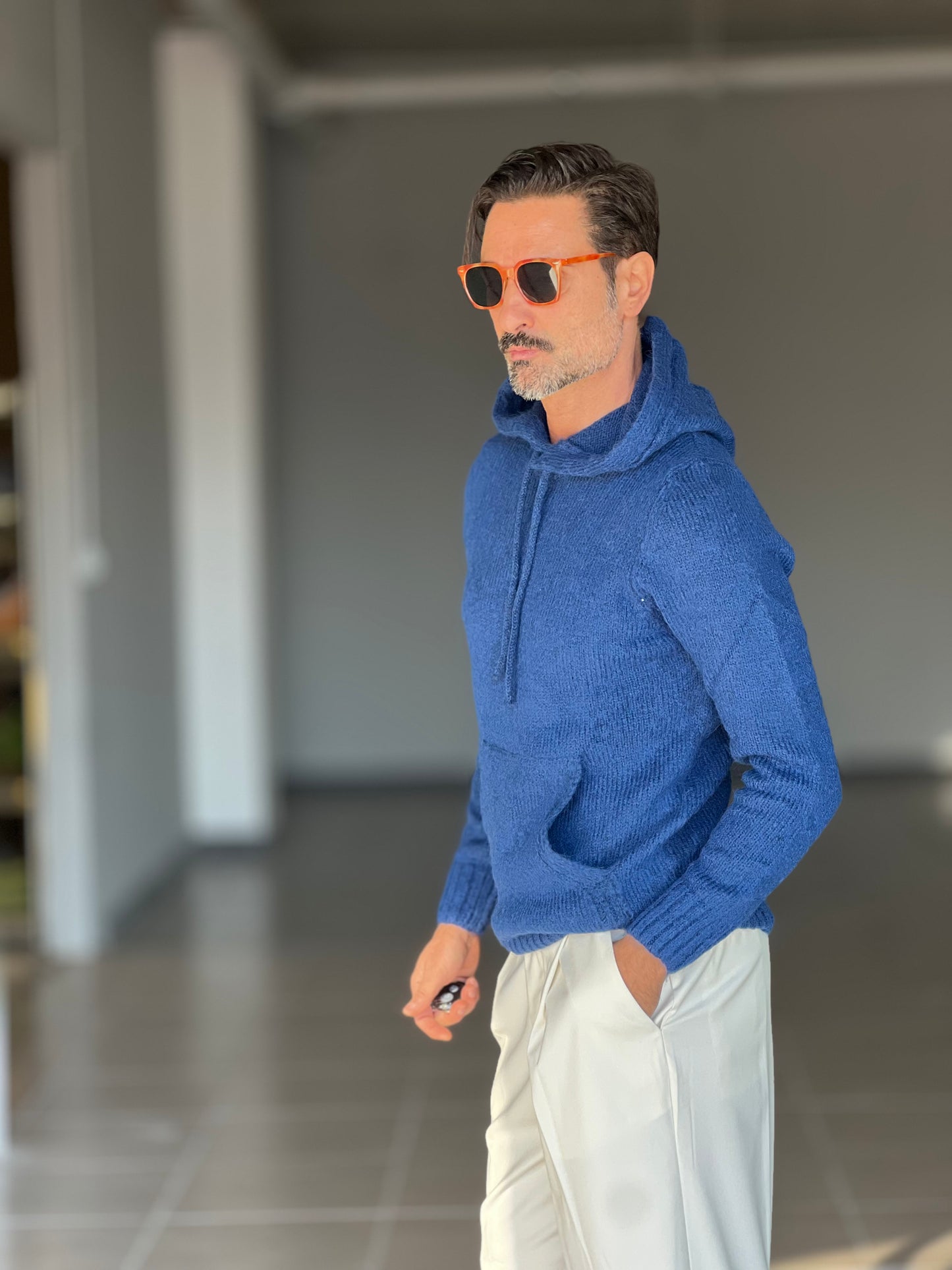 MAGLIA FELPA BLU ROYAL LANA E MISTI