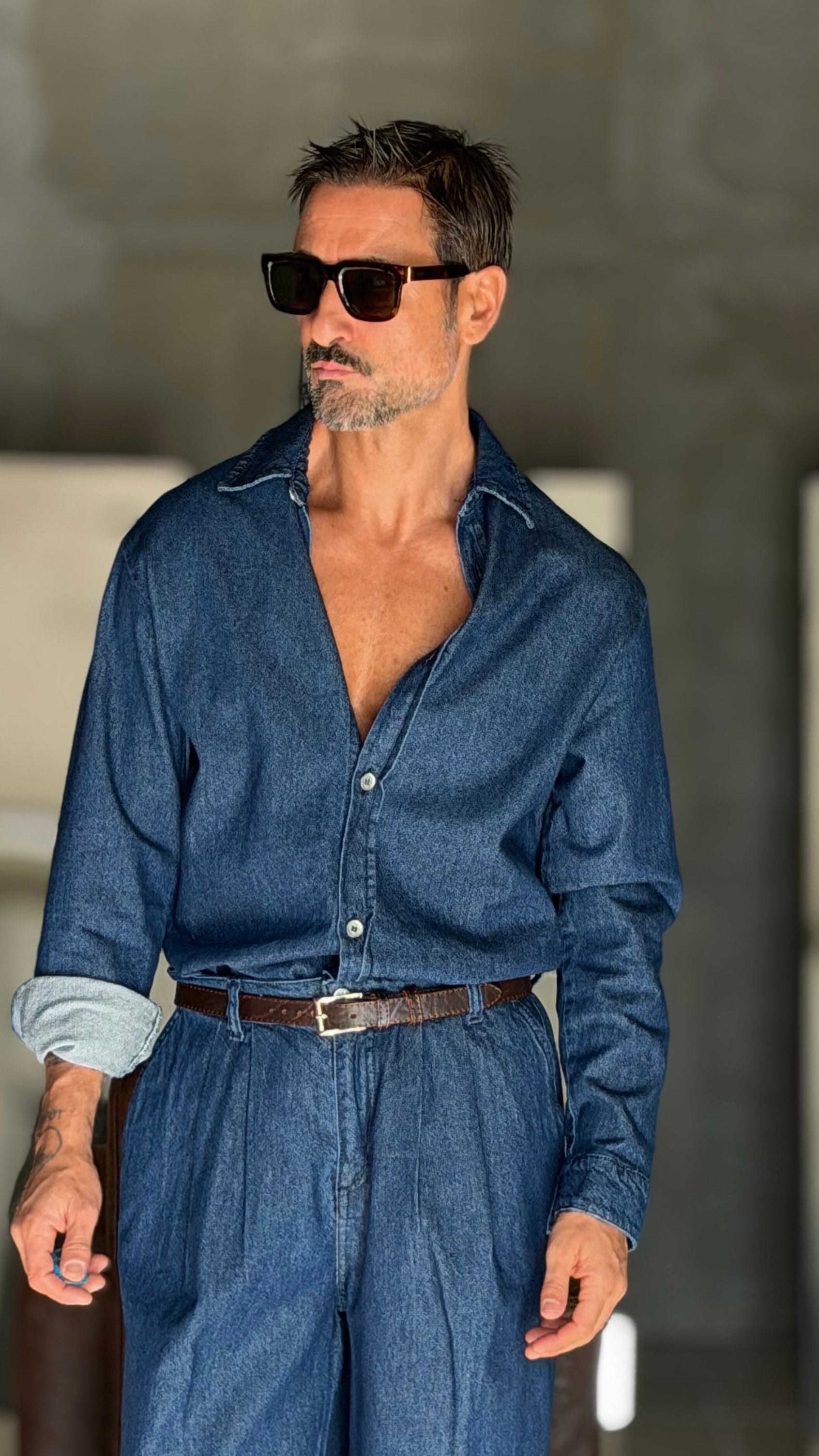 CAMICIONE  DENIM LAVAGGIO MEDIO PESANTE