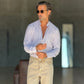 CAMICIA COREANA RIGA MULTICOLOR  BEIGE MISTO LINO