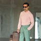WHITE VISCOSE TROUSERS WITH REGULAR BOTTOM