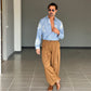 WHITE VISCOSE TROUSERS WITH REGULAR BOTTOM