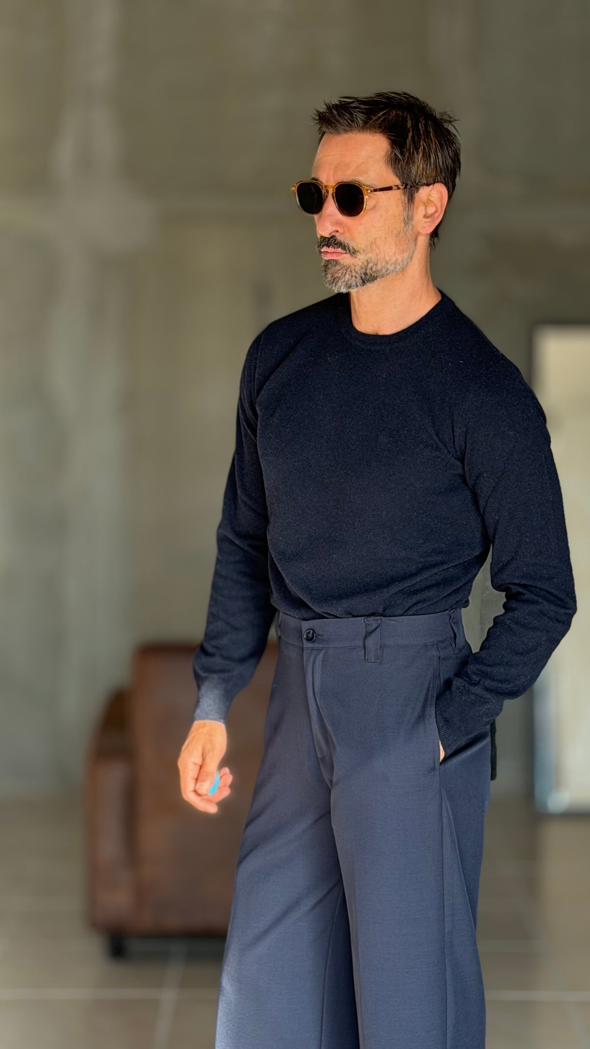 PULLOVER BLU LANA CASHMERE 3% E MISTI