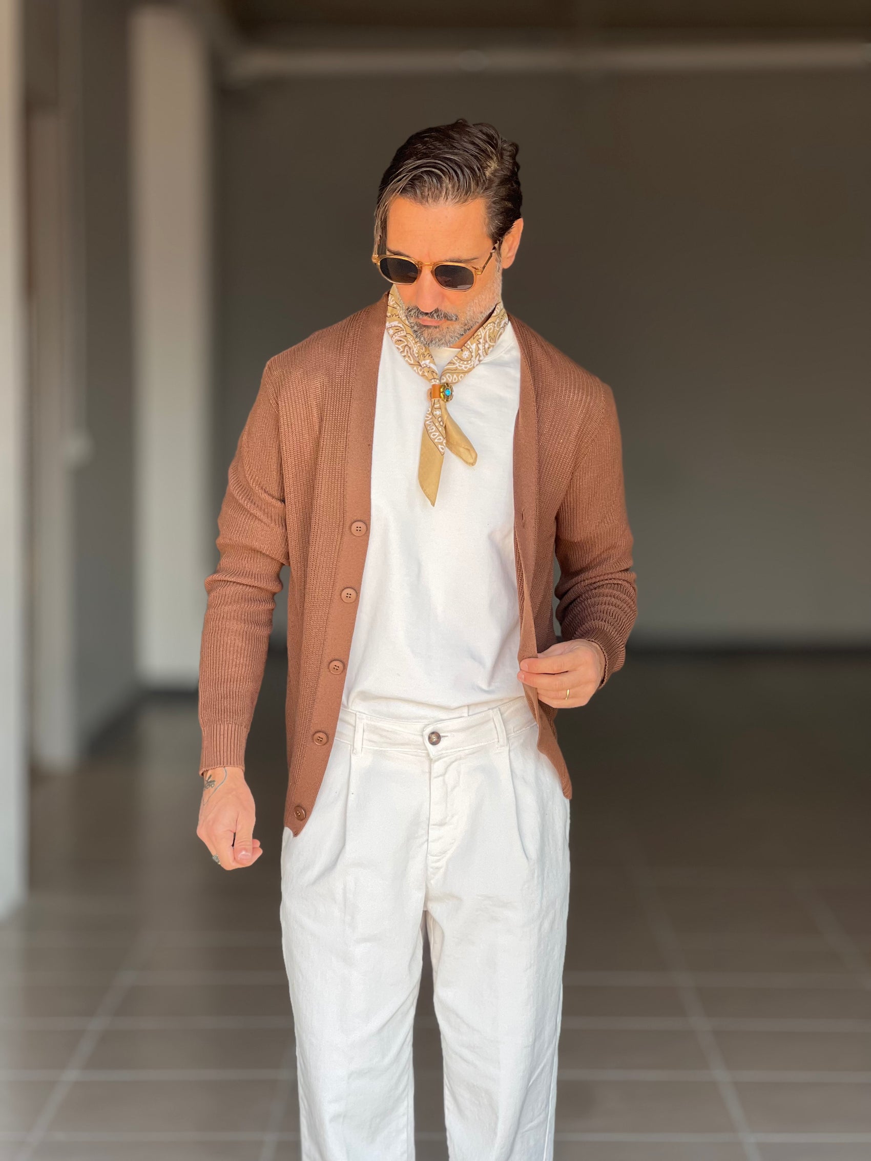 CARDIGAN CACAO DERBY COTONE OVER FIT