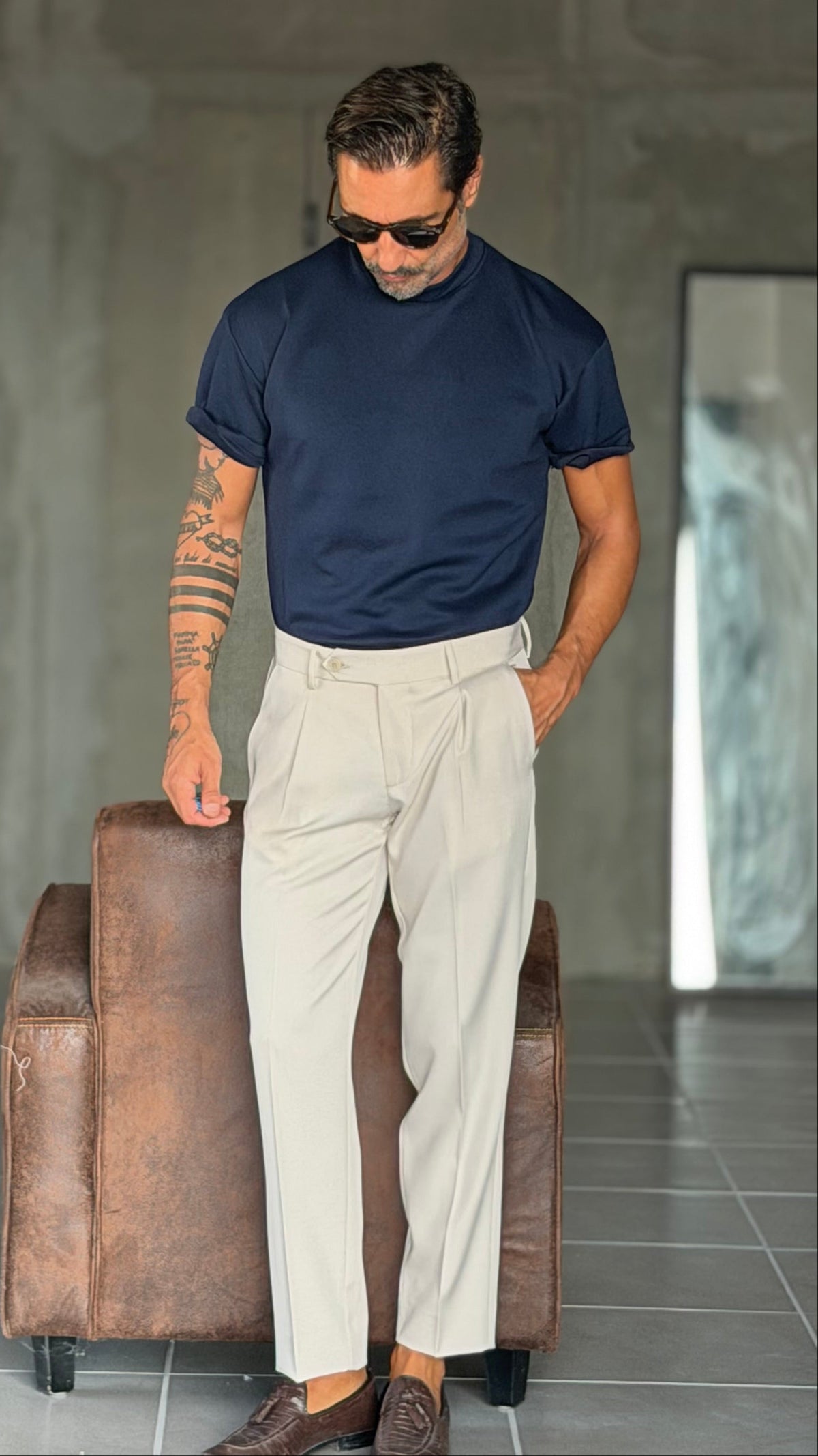 PANTALONE  BURRO  DOPPIAPINCES VISCOSA E MISTI