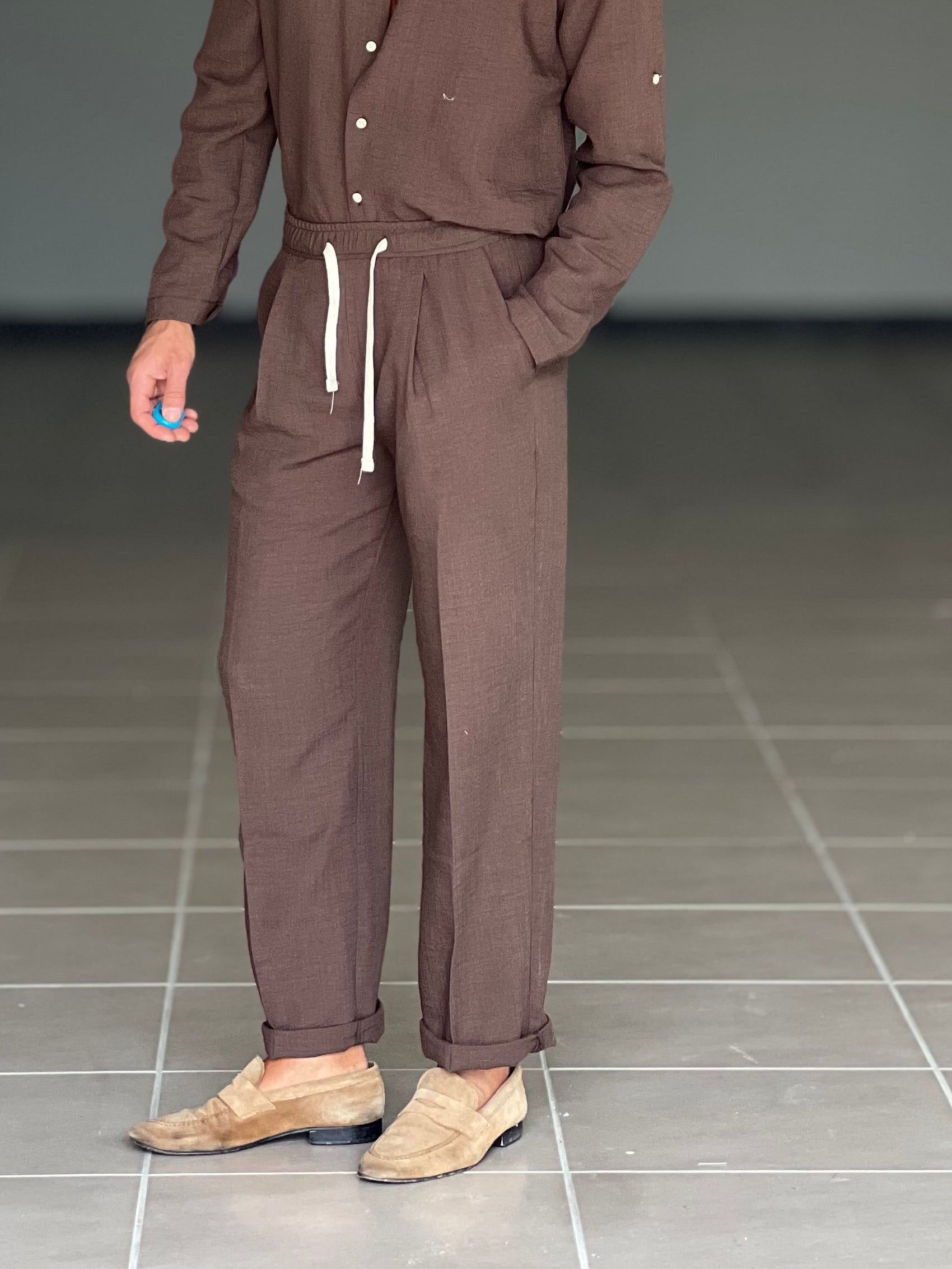 °COORDINATO MORO  CAMICIA E PANTALACCIO EFFETTO LINO. 00201