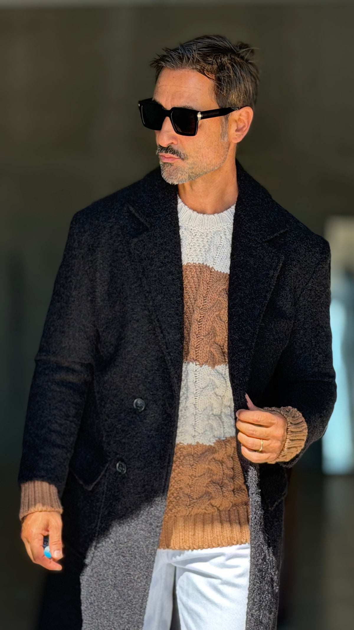 CAPPOTTO  DOPPIPETTO NERO OVER BL11 EFFETTO CASENTINO