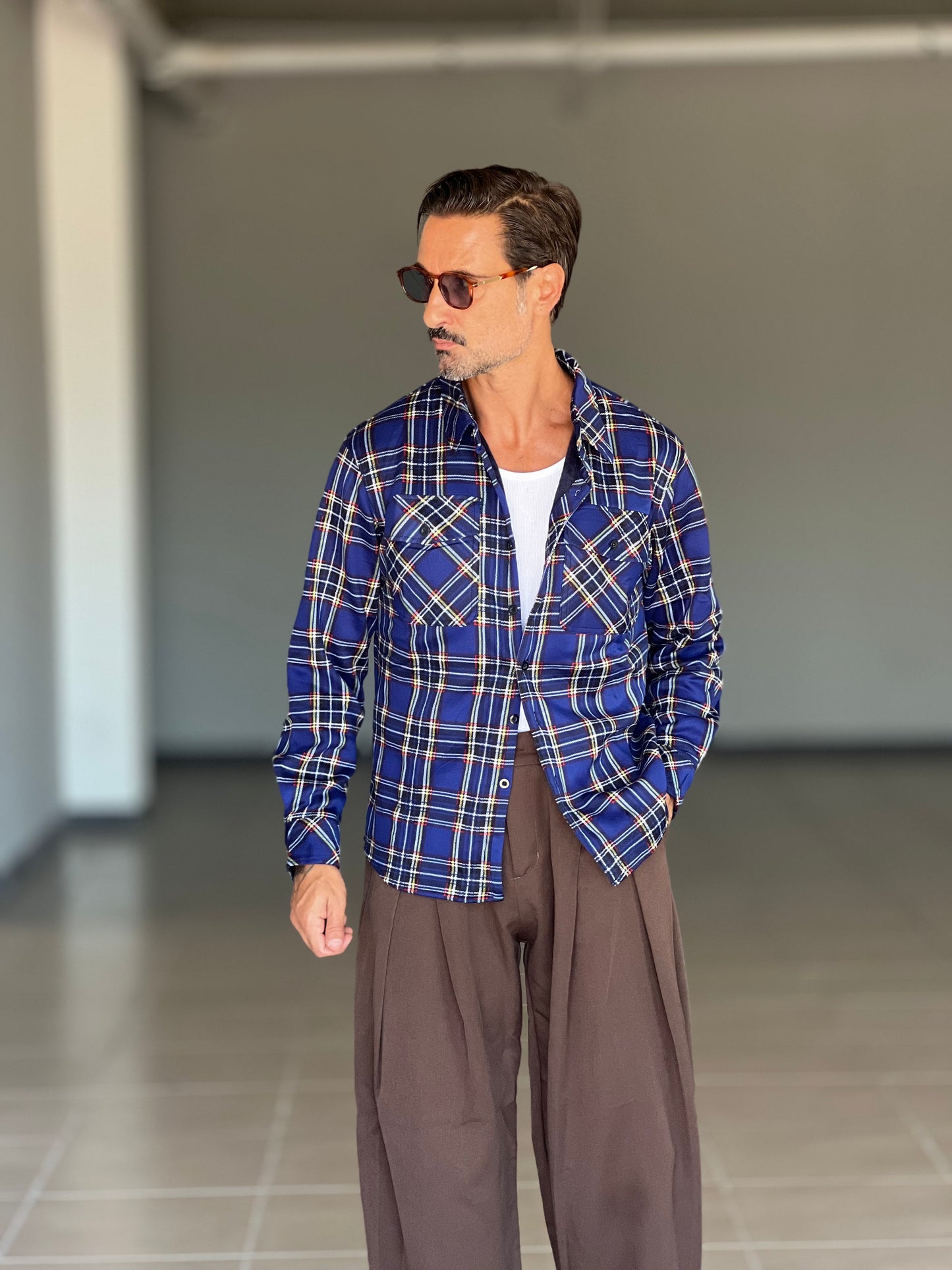 BLACK CHAIN ​​VISCOSE TROUSERS